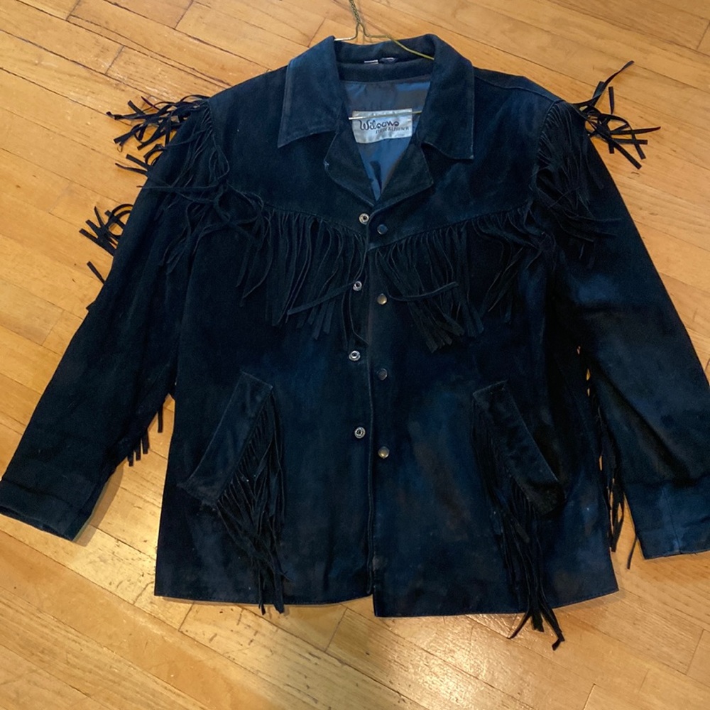 Vintage 1980s Black Suede Wilson Coat